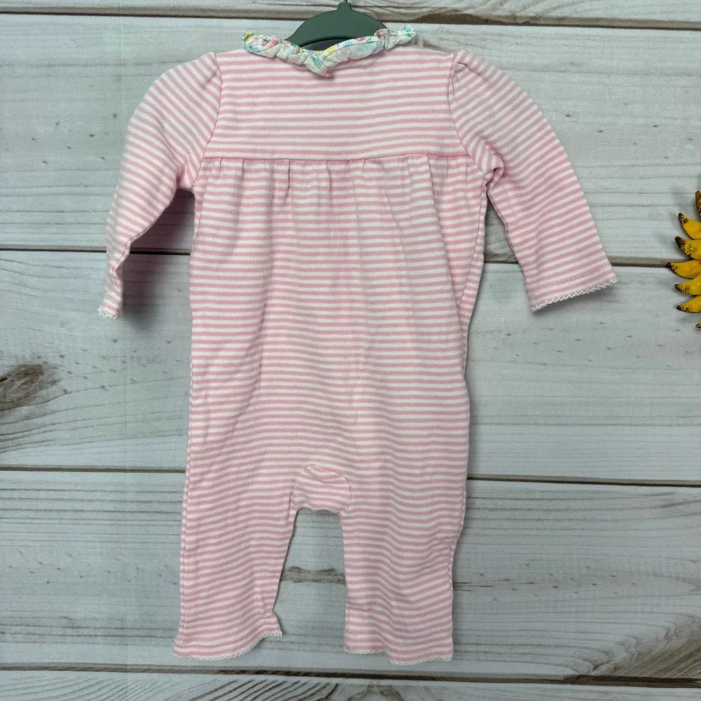 Ralph Lauren Baby Girl‎ 3M Floral Collar Long Sleeve Romper